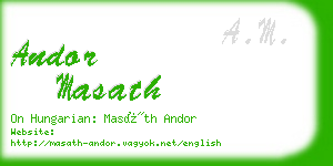 andor masath business card